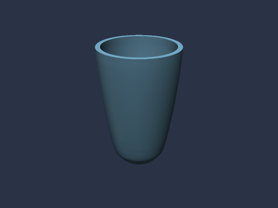 Blue tapered hollow vase with an open top